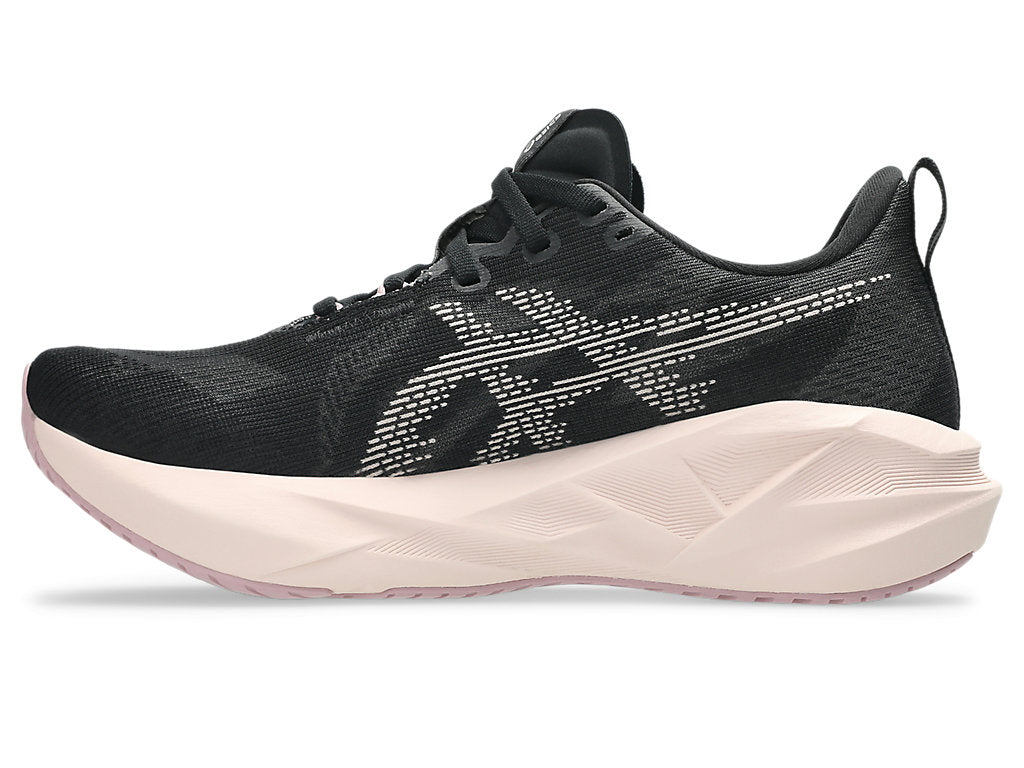Asics Women's NOVABLAST 5 Running Shoes in Black/Pearl Pink