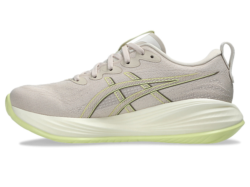 Asics Women's GEL-CUMULUS 27 Running Shoes in Mineral Beige/Huddle Yellow