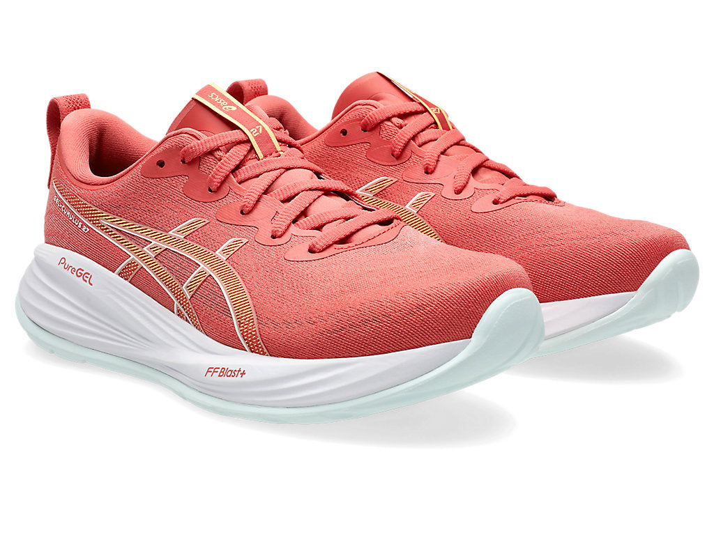 Asics Women's GEL-CUMULUS 27 Running Shoes in Dark Pink Clay/Cream