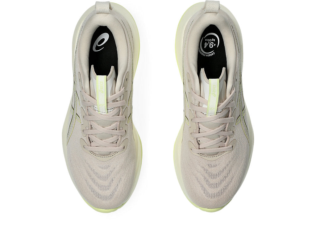 Asics Women's GEL-CUMULUS 27 Wide (D) Running Shoes in Mineral Beige/Huddle Yellow