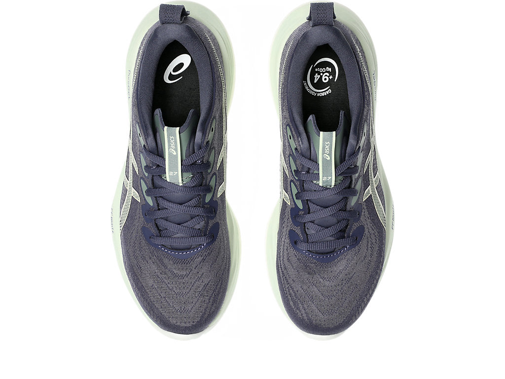 Asics Women's GEL-CUMULUS 27 Wide (D) Running Shoes in Indigo Fog/Cream