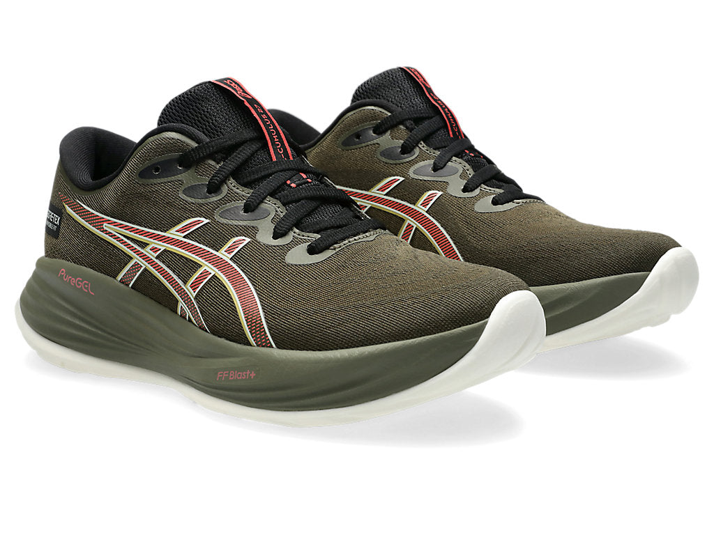 Asics Women's GEL-CUMULUS 27 GTX Running Shoes in Brown Stone/Dark Pink Clay