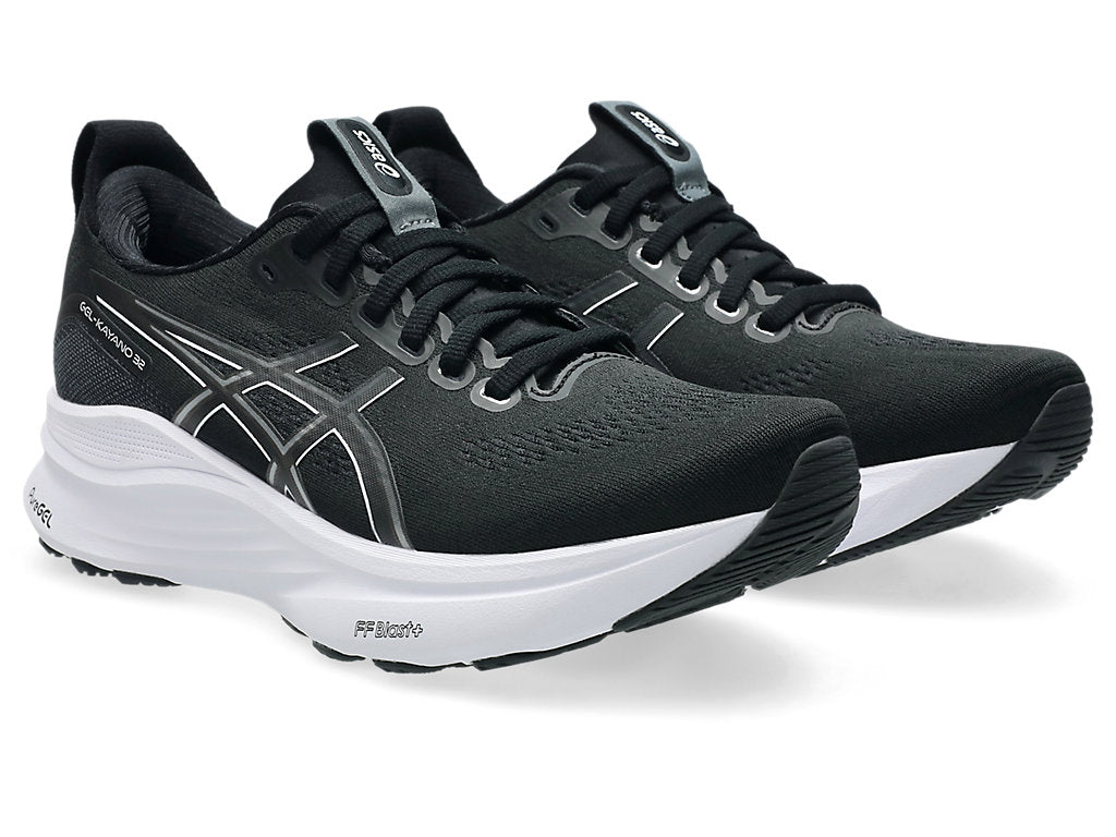 Asics Women's GEL-KAYANO 32 Wide (D) Running Shoes in Black/White