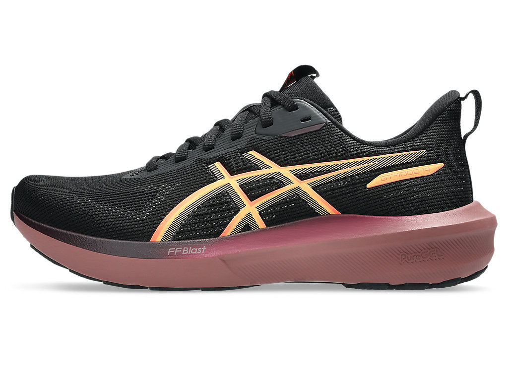 Asics Women's GT-1000 14 Running Shoes in Black/Vivid Coral