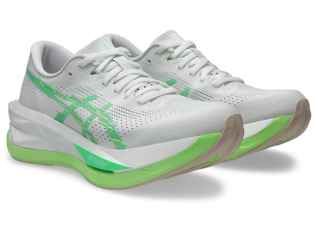 Asics Women's SONICBLAST Running Shoes in White/Vital Green