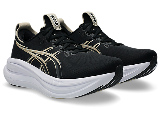 Asics Women's GEL-NIMBUS 28 Running Shoes in Black/Feather Grey