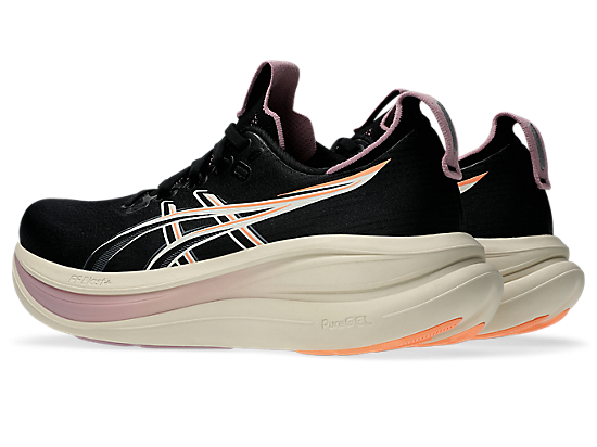 Asics Women's GEL-NIMBUS 28 Running Shoes in Black/Taro Purple
