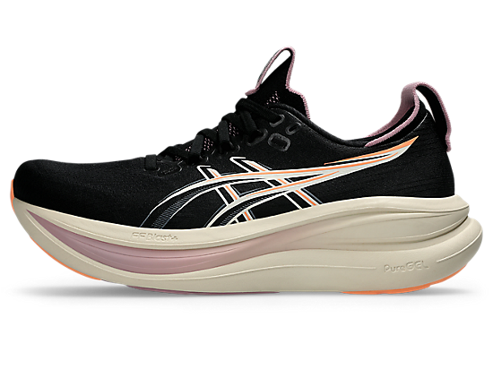 Asics Women's GEL-NIMBUS 28 Running Shoes in Black/Taro Purple