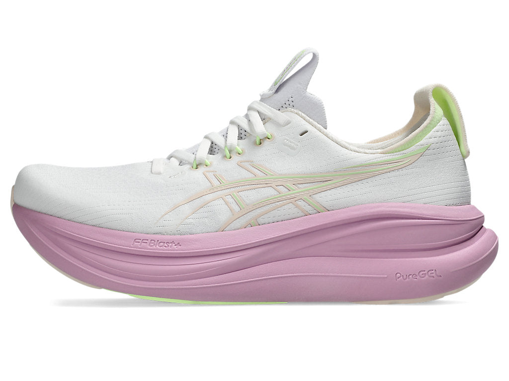 Asics Women's GEL-NIMBUS 28 Running Shoes in White/Hazy Lilac