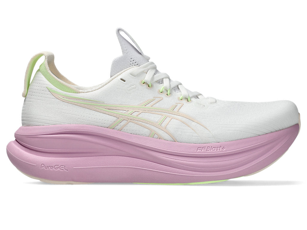 Asics Women's GEL-NIMBUS 28 Running Shoes in White/Hazy Lilac