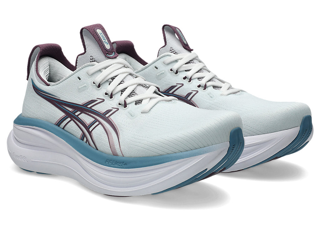 Asics Women's GEL-NIMBUS 28 Running Shoes in Arctic Blue/Velvet Purple