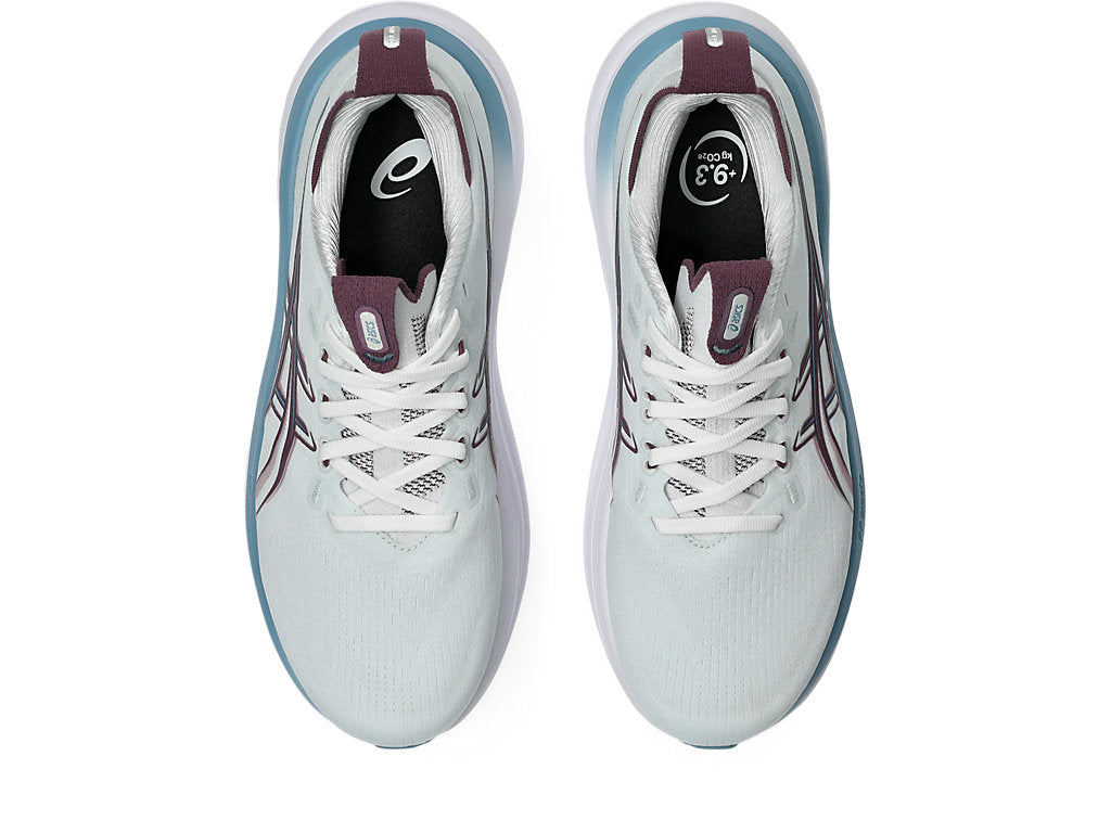 Asics Women's GEL-NIMBUS 28 Running Shoes in Arctic Blue/Velvet Purple