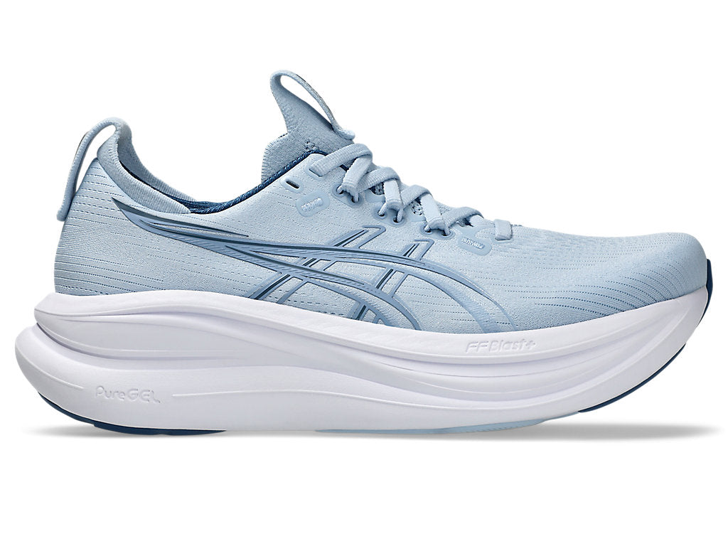 Asics Women's GEL-NIMBUS 28 Running Shoes in Solid Air/Calm Indigo