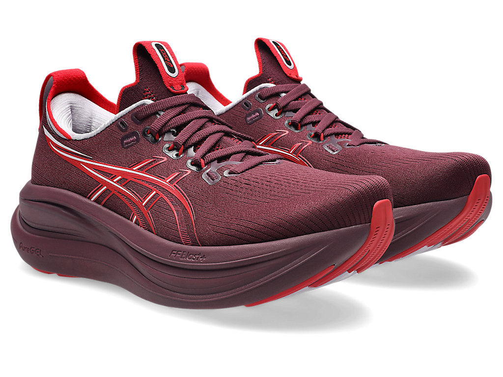 Asics Women's GEL-NIMBUS 28 Running Shoes in Beniimo Purple/Speed Red