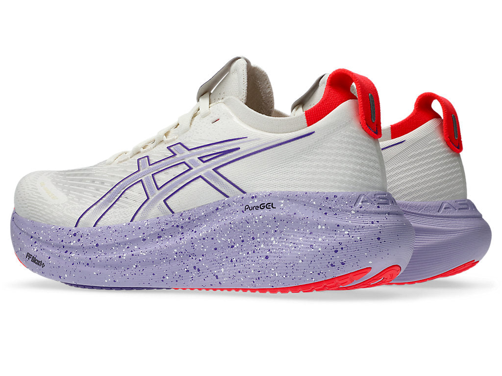 Asics Women's GEL-NIMBUS 27 TOKYO Running Shoes in Cream/Edo Purple