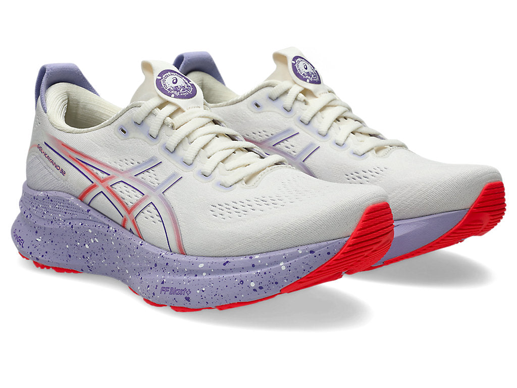 Asics Women's GEL-KAYANO 32 TOKYO Running Shoes in Cream/Edo Purple