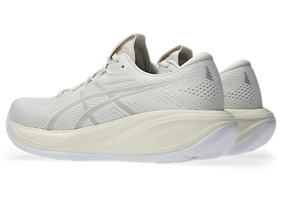 Asics Women's GEL-CUMULUS 28 Running Shoes in Cream/Glacier Grey