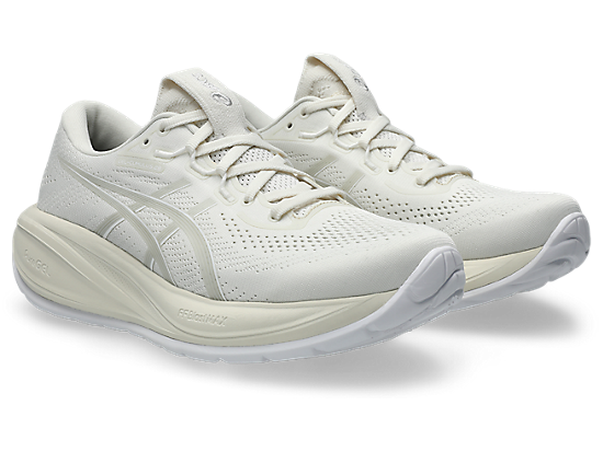 Asics Women's GEL-CUMULUS 28 Running Shoes in Cream/Glacier Grey