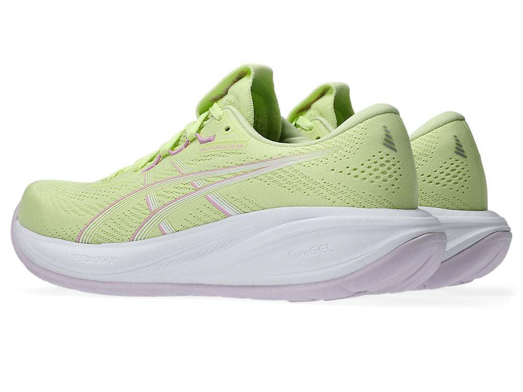 Asics Women's GEL-CUMULUS 28 Running Shoes in Glow Green/Hazy Lilac