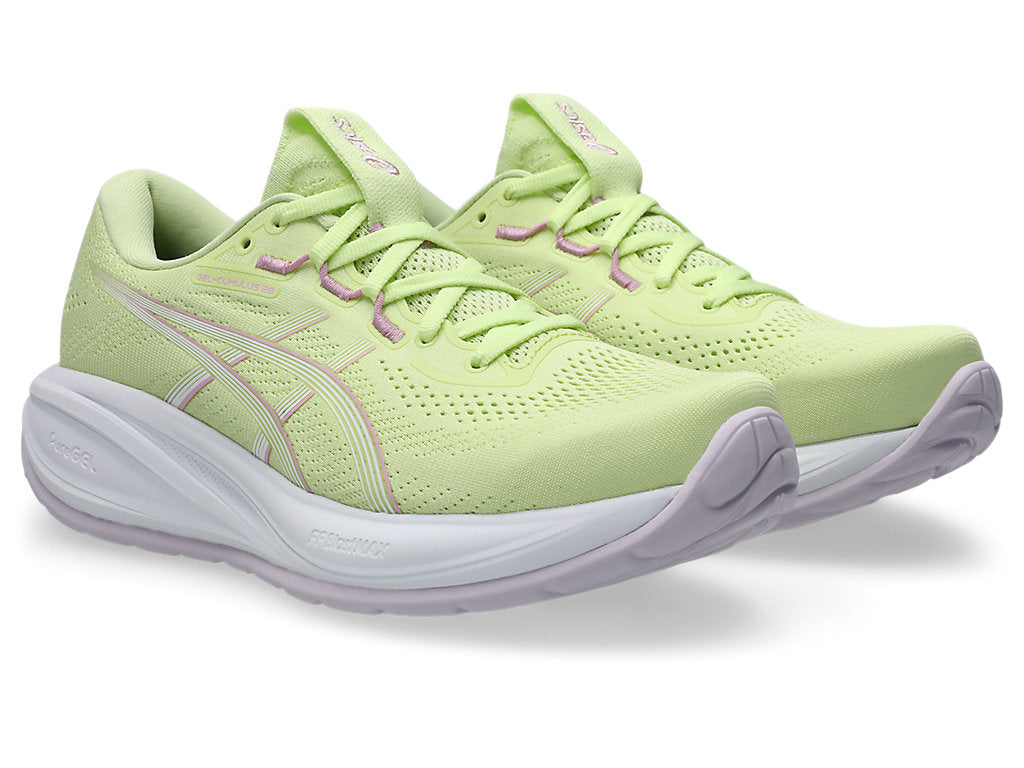 Asics Women's GEL-CUMULUS 28 Running Shoes in Glow Green/Hazy Lilac