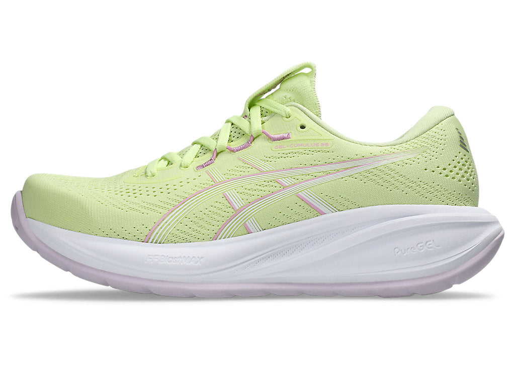 Asics Women's GEL-CUMULUS 28 Running Shoes in Glow Green/Hazy Lilac