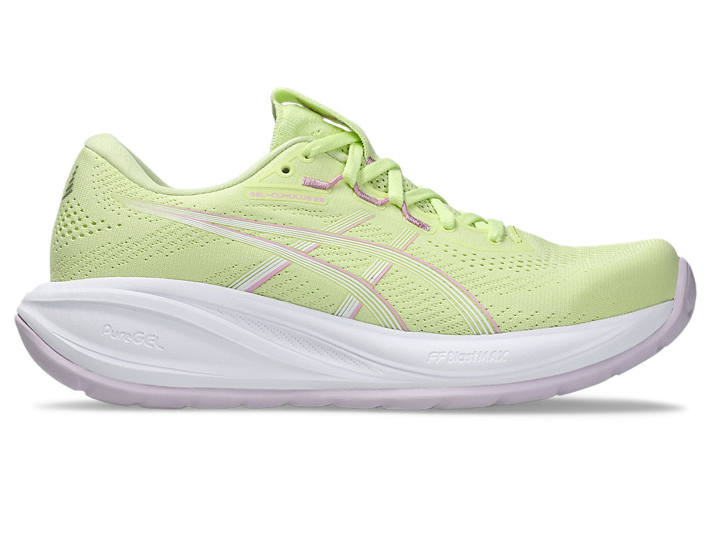 Asics Women's GEL-CUMULUS 28 Running Shoes in Glow Green/Hazy Lilac