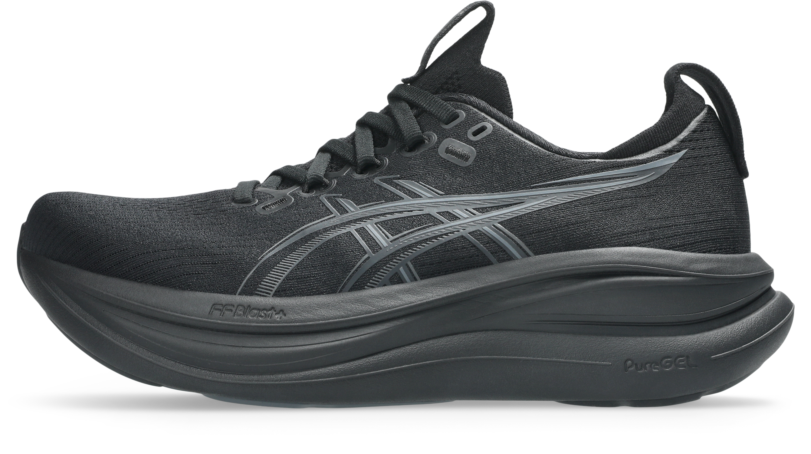 Asics Women's GEL-NIMBUS 28 Wide Running Shoes in Black/Graphite Grey