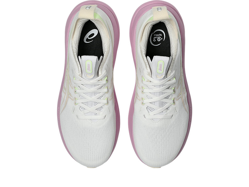 Asics Women's GEL-NIMBUS 28 Wide (D) Running Shoes in White/Hazy Lilac