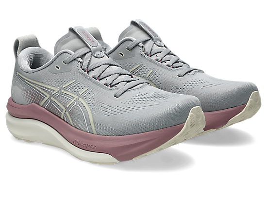 Asics Women's GEL-KAYANO 33 Running Shoes in Piedmont Grey/Taro Purple