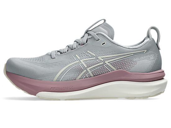 Asics Women's GEL-KAYANO 33 Running Shoes in Piedmont Grey/Taro Purple