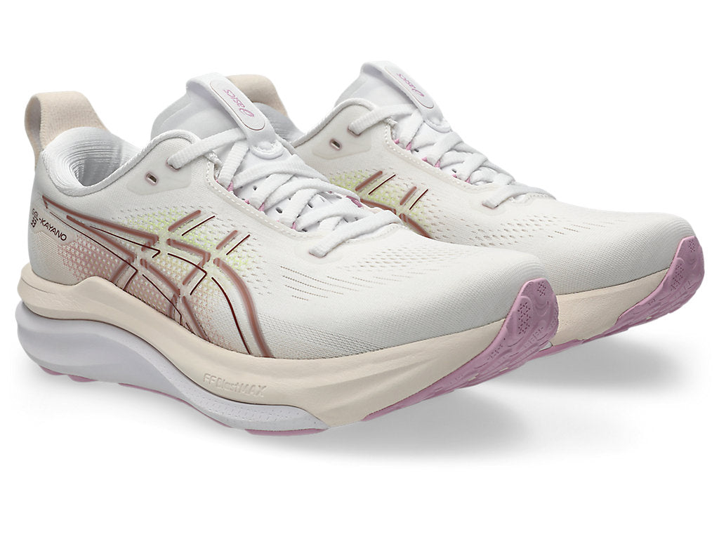 Asics Women's GEL-KAYANO 33 Running Shoes in White/Hazy Lilac