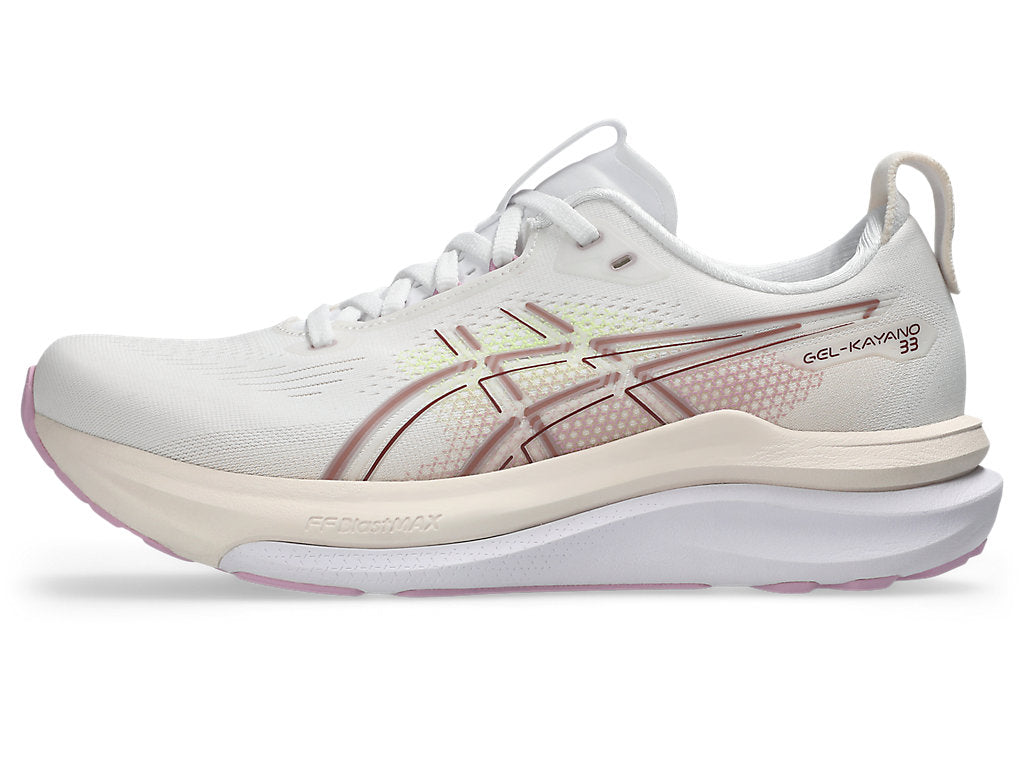 Asics Women's GEL-KAYANO 33 Running Shoes in White/Hazy Lilac