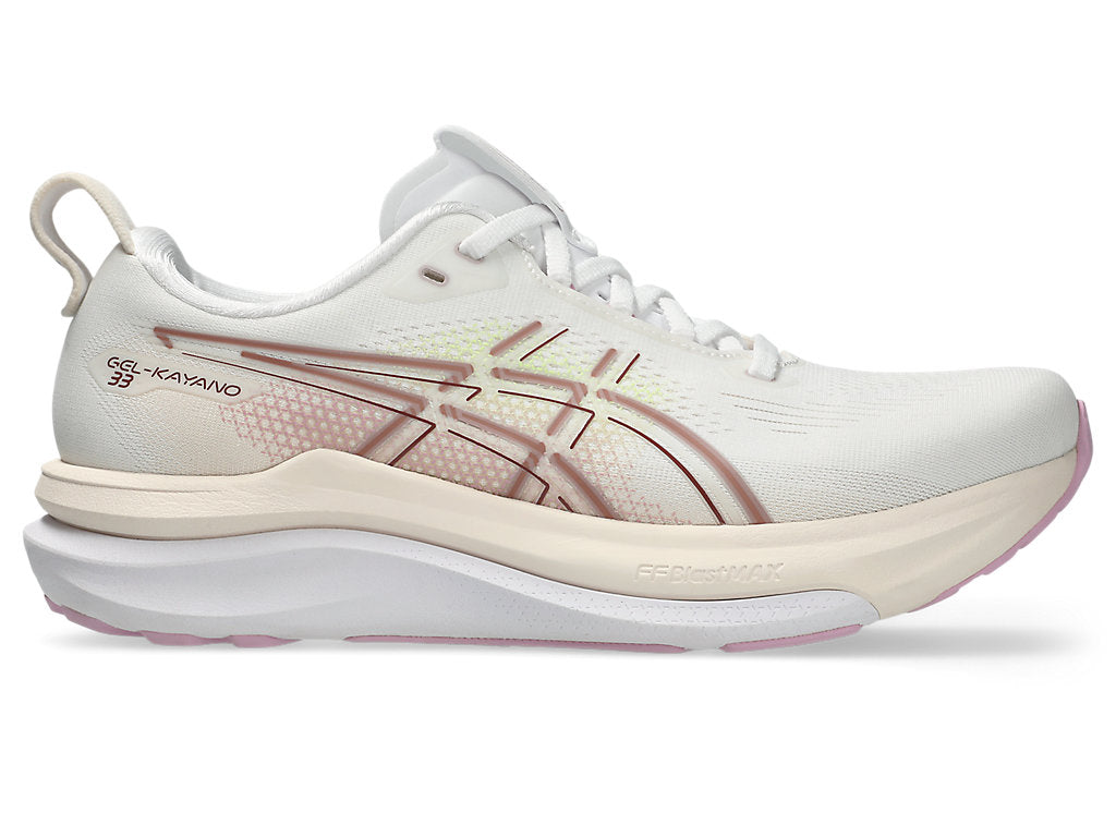 Asics Women's GEL-KAYANO 33 Running Shoes in White/Hazy Lilac