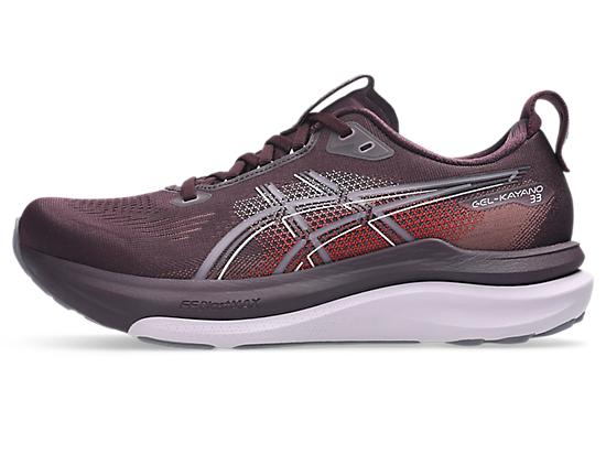 Asics Women's GEL-KAYANO 33 Running Shoes in Dark Aubergine/Dahlia
