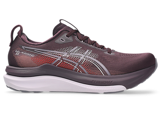 Asics Women's GEL-KAYANO 33 Running Shoes in Dark Aubergine/Dahlia