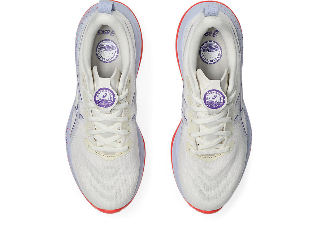Asics Women's GEL-CUMULUS 27 TOKYO Running Shoes in Cream/Edo Purple