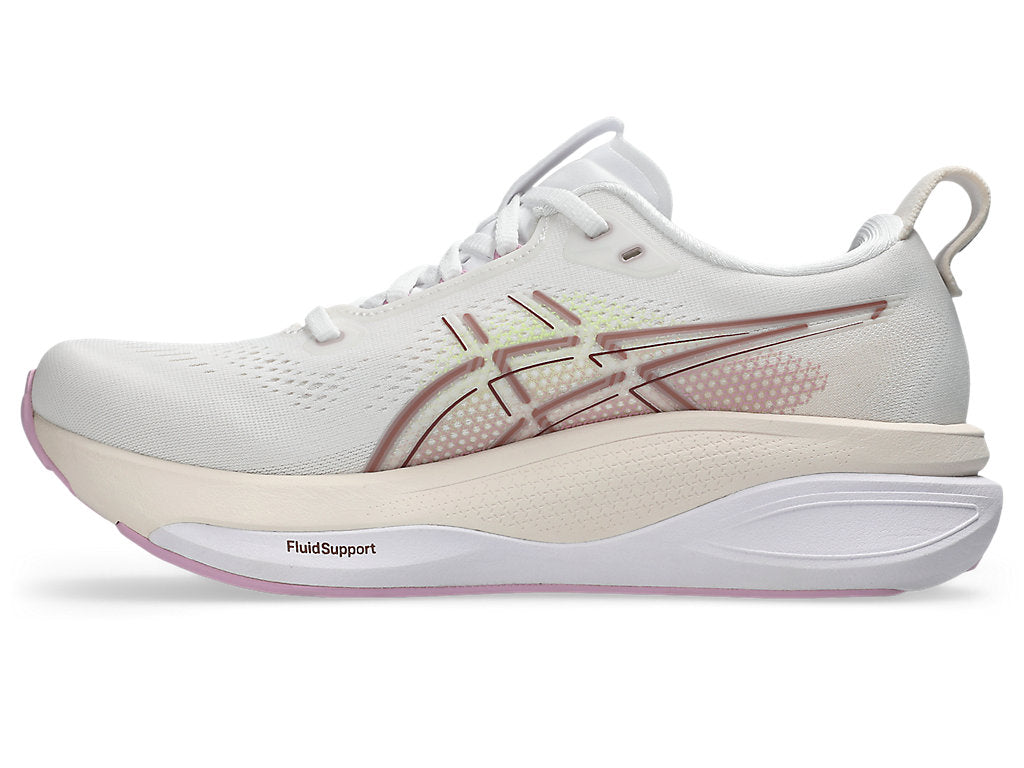 Asics Women's GEL-KAYANO 33 Wide (D) Running Shoes in White/Hazy Lilac
