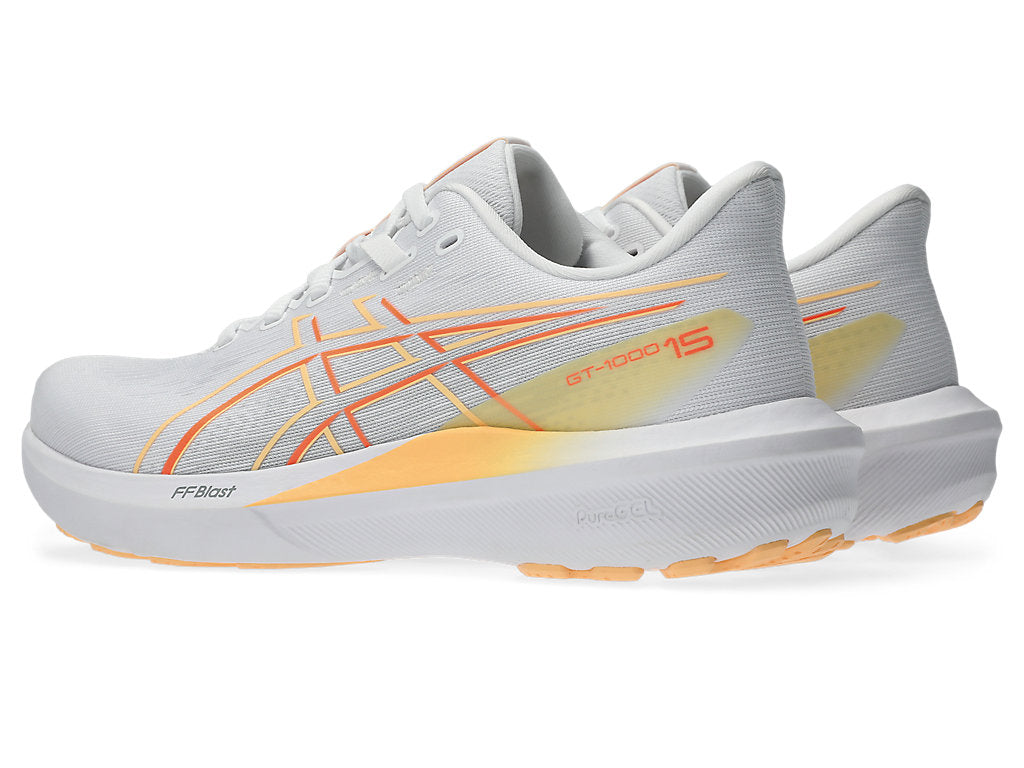 Asics Women's GT-1000 15 Running Shoes in White/Vivid Coral