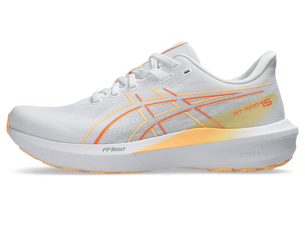 Asics Women's GT-1000 15 Running Shoes in White/Vivid Coral