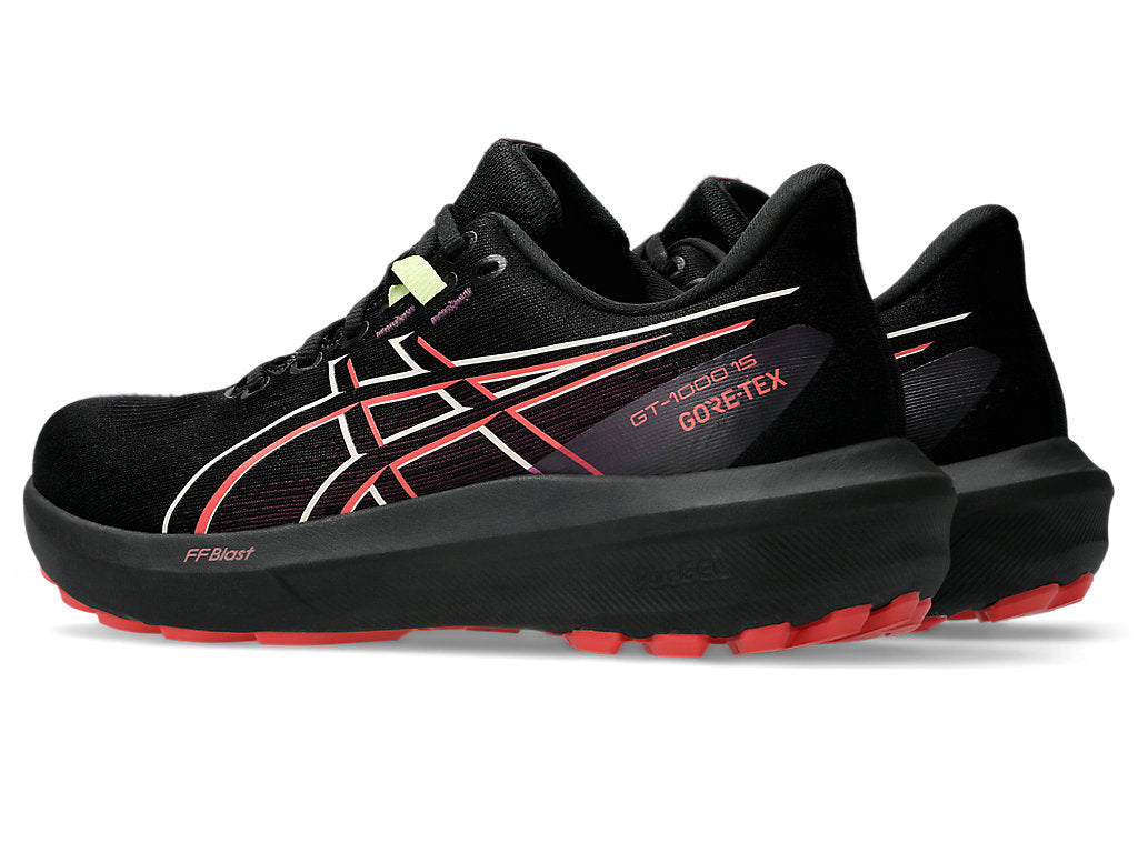 Asics Women's GT-1000 15 GTX Running Shoes in Black/Dark Aubergine