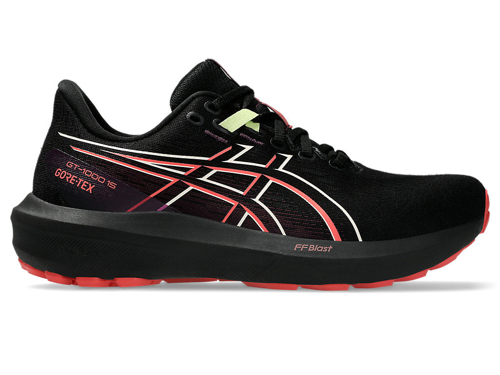 Asics Women's GT-1000 15 GTX Running Shoes in Black/Dark Aubergine