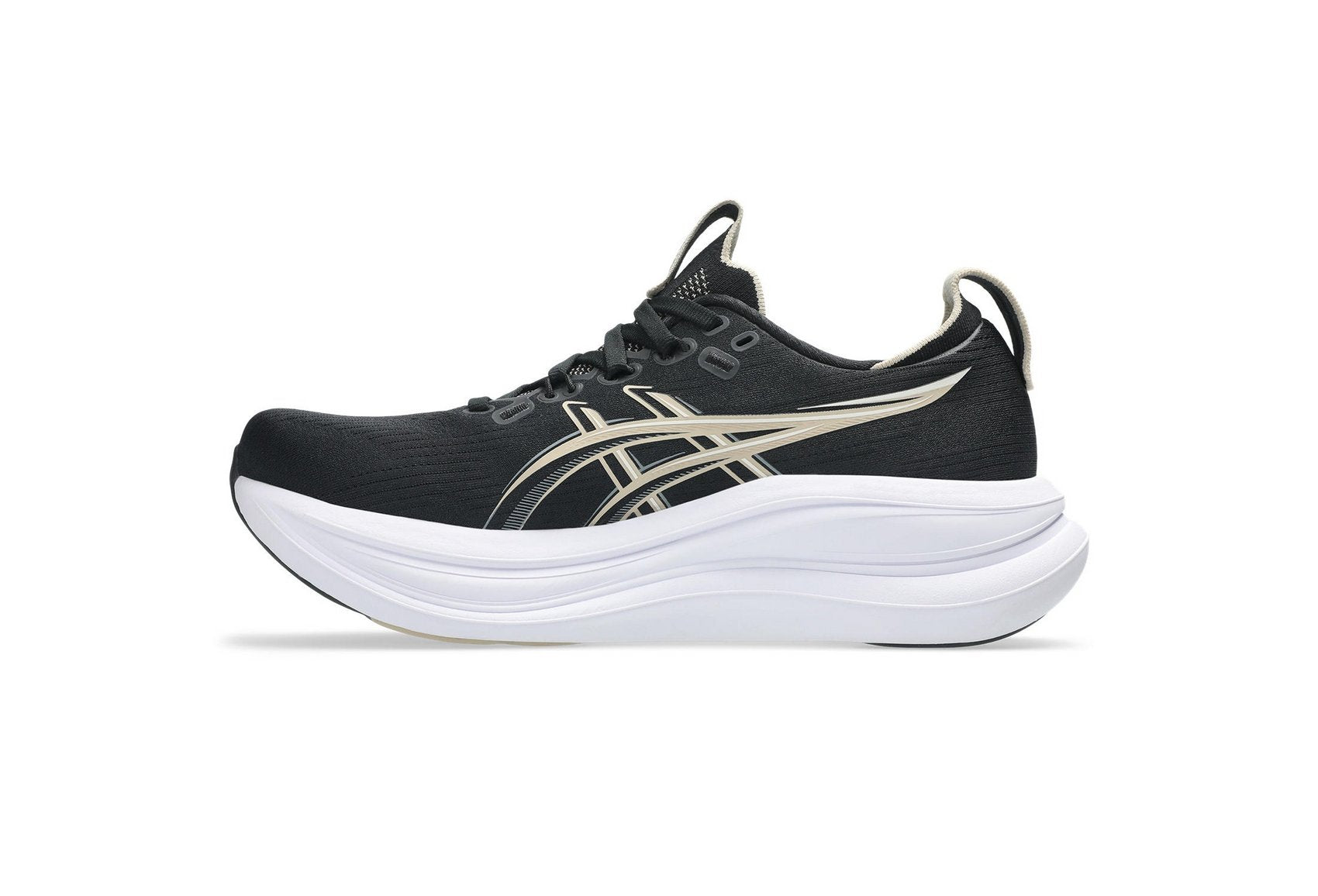 Asics Women's GEL-NIMBUS 28 Wide (D) Running Shoes in Black/Feather Grey