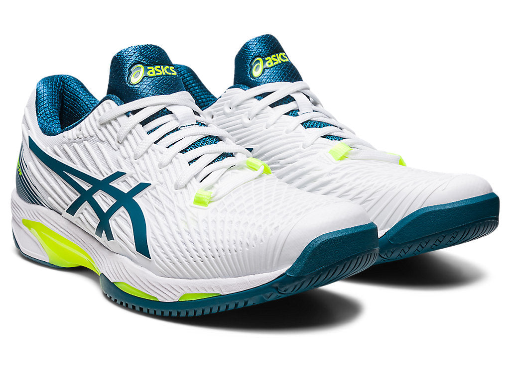 Asics Men's Solution Speed FF 2 CPS Shoes in White/Restful Teal