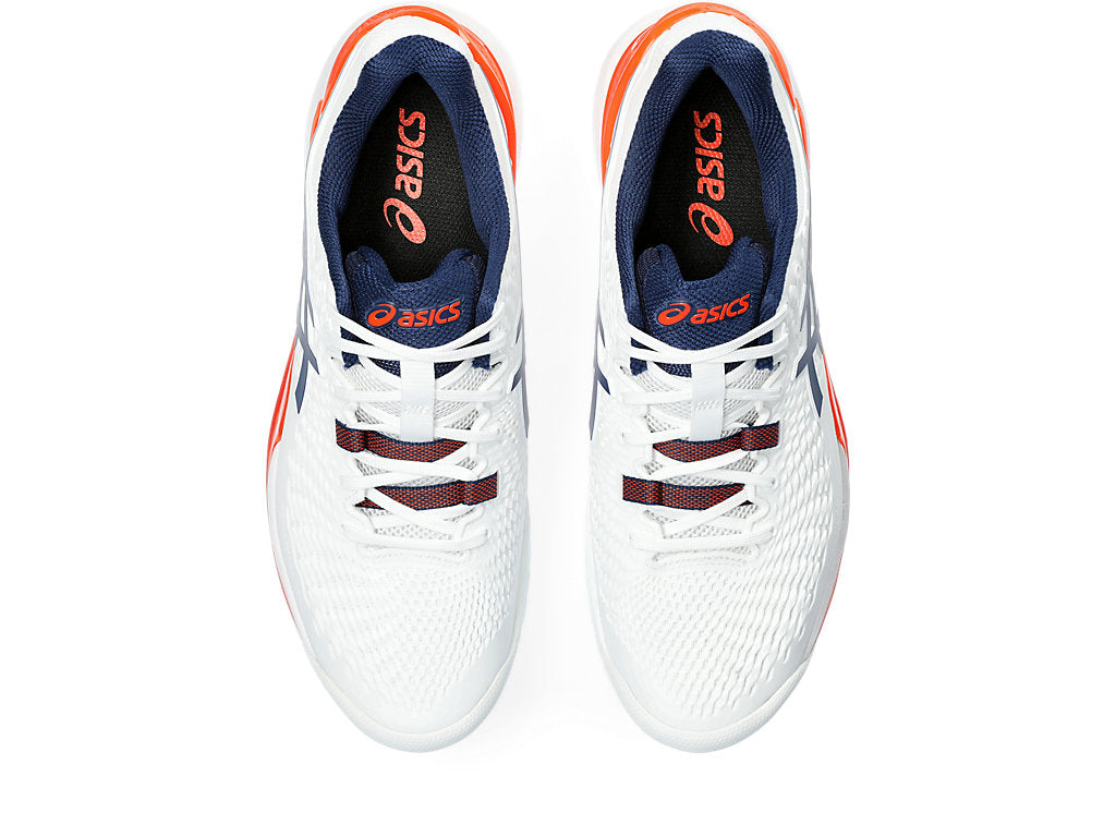 Asics Men's GEL-RESOLUTION 9 Tennis Shoes in White/Blue Expanse