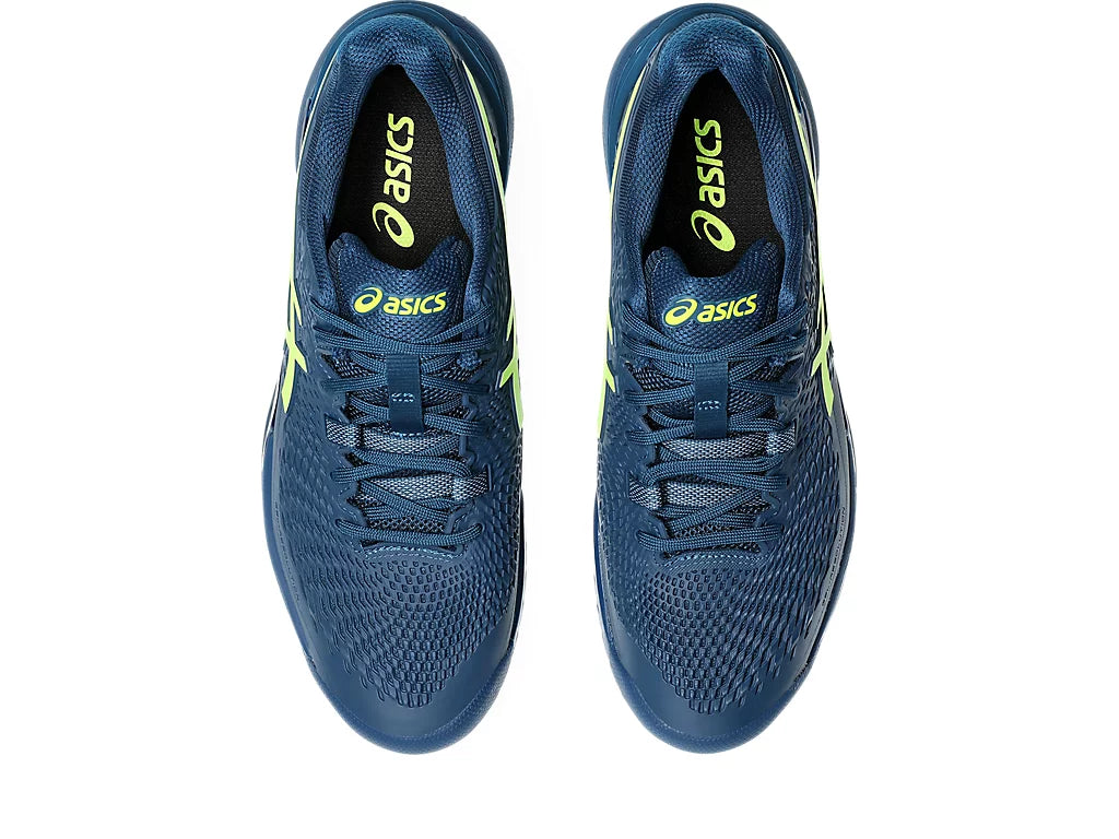 Asics Men's Gel-Resolution 9 Tennis Shoes in Mako Blue/Safety Yellow