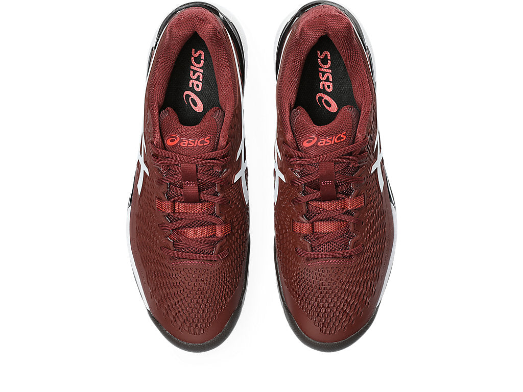 Asics Men's GEL-RESOLUTION 9 Shoes in Antique Red/White