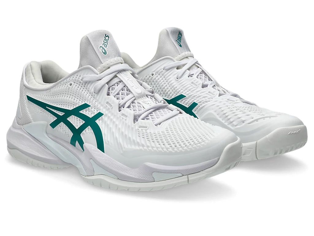 Asics Men's COURT FF 3 NOVAK Tennis Shoes in White/Pitch Green