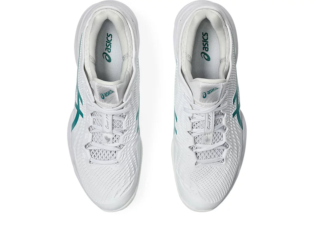 Asics Men's COURT FF 3 NOVAK Tennis Shoes in White/Pitch Green