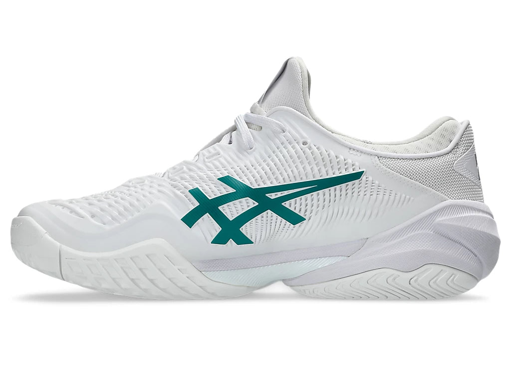 Asics Men's COURT FF 3 NOVAK Tennis Shoes in White/Pitch Green