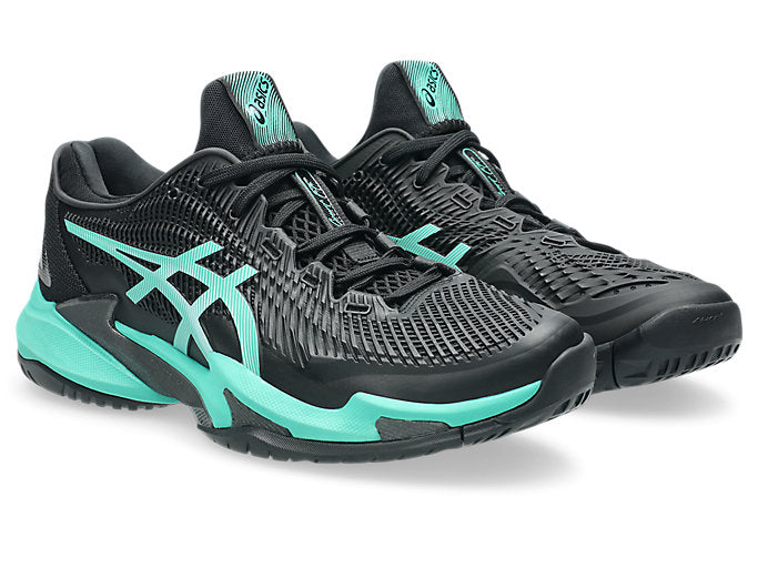 Asics Men's COURT FF 3 Tennis Shoes in Black/AuroraGreen